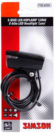 Simson E-bike voorvork koplamp ''Luna'' 6-60 Volt