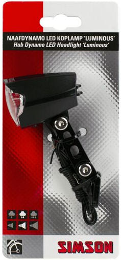 Simson Naafdynamo koplamp 'Luminous', 30 LUX, auto/on/off