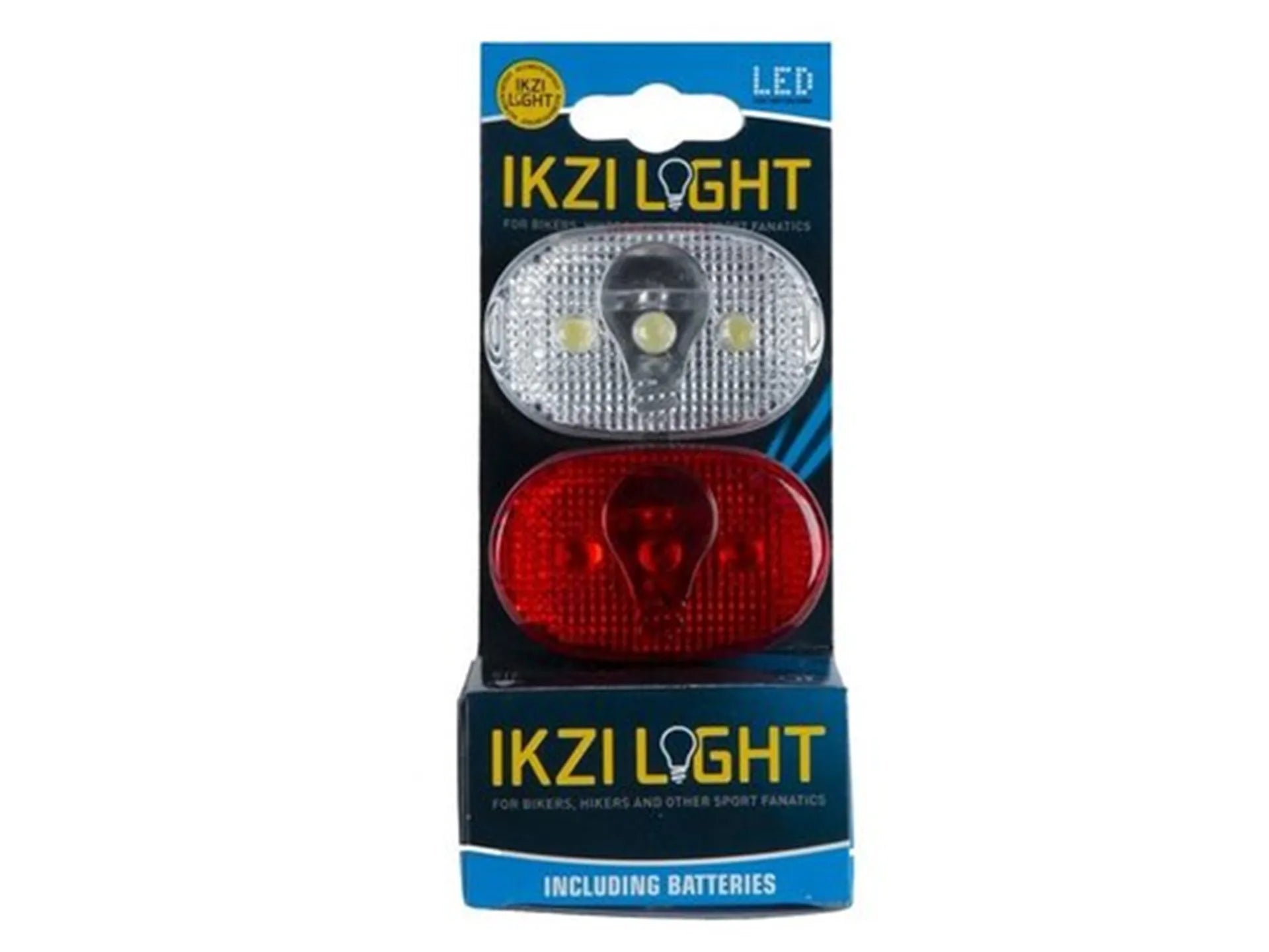 fiets verlichting - IkziLight verlichtingsset 3xLED, wit & rood Batterij