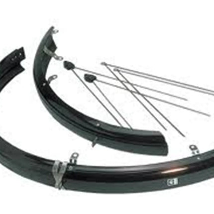 fiets spatbord - Eurofender Spatbordenset Rapido 26 Inch 58 mm Zwart