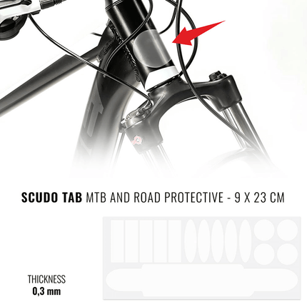 Fiets frame bescherming stickerset transparant – productafbeelding 2
