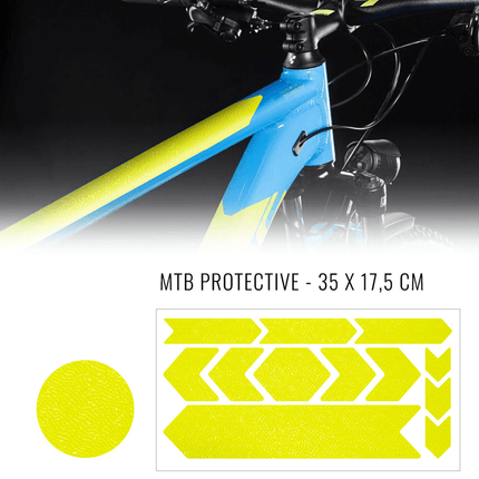 Fiets frame bescherming stickerset neon geel – productafbeelding 2