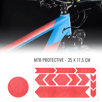 Fiets frame bescherming stickerset neon rood – productafbeelding 2