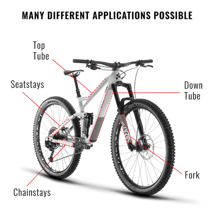 Fiets frame bescherming stickerset neon rood – productafbeelding 3