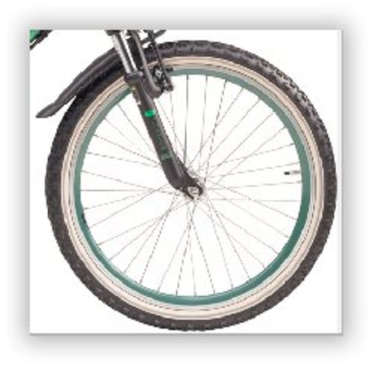 Voorwiel 22" Snake VELG-GRIJS Groen Zonder Band