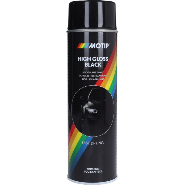 spuitlak motip 500mL spuitbus zwart glans 04005