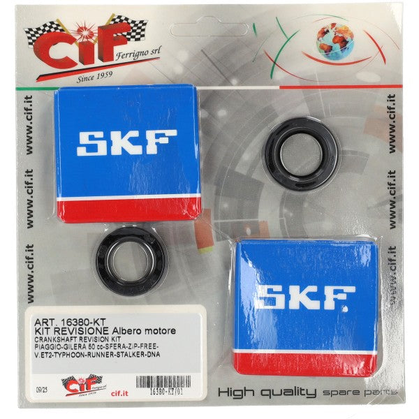 lager+keerringset cif krukas skf 50cc runner, typhoon, mojito, sco piaggio 2t, sportcity one