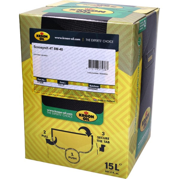 motorolie kroon 5W40 half synth met kraan (Piaggio) 15L