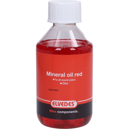 Brake fluid Elvedes mineral Shimano 250mL bottle red fatbike, bicycle