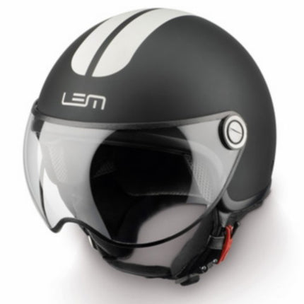 helm lem demi-jet coolmax roger XS 53/54 zwart mat/wit=op=op