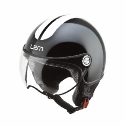helmet demi-jet coolmax glossy roger XS 53/54 black/white=sold=out