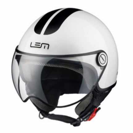 helm lem demi-jet coolmax glossy roger XL 61/62 wit/zwart=op=op