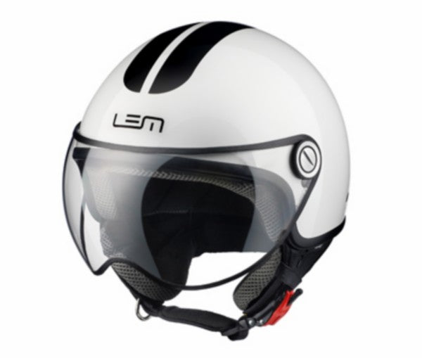 helm lem demi-jet coolmax glossy roger XL 61/62 wit/zwart=op=op