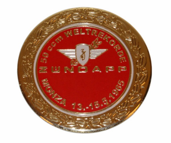 embleem benzinetank rond rood/goud zundapp monza z517-12.127/r