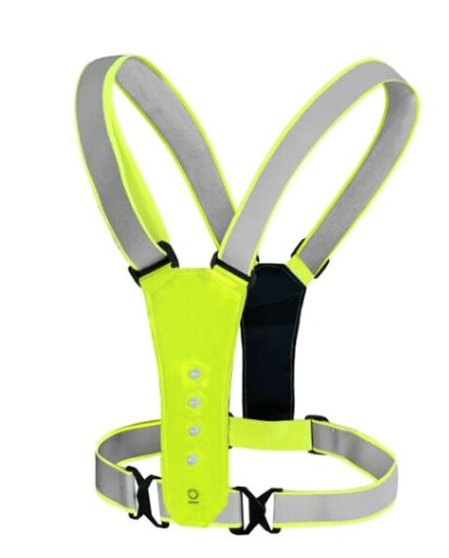 Reflecterend sport- en veiligheidsvest IkziLight Aryan met LED - geel