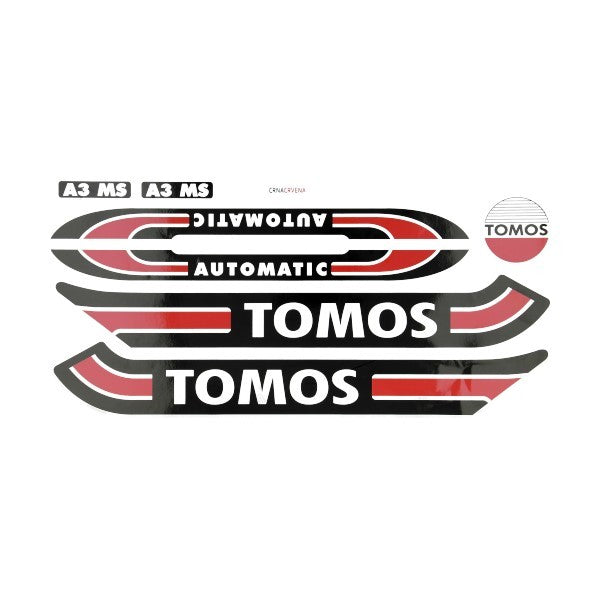 stickerset tomos zwart/rood/wit standard 080010