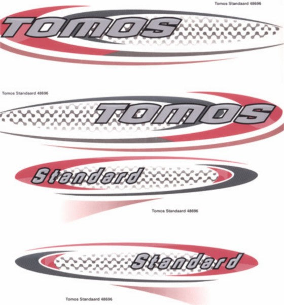 stickerset tomos rood/zwart/zilver standard 080091
