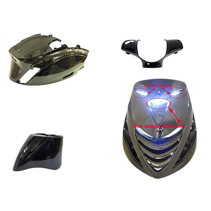 Power1 sheet metal set model SP + black gloss LED lamp 6-piece zip2000