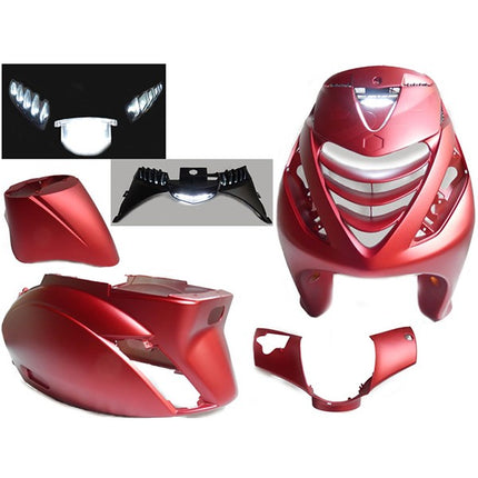 Bodywork set Power1 model SP + LED lamp red matte 6-piece zip2000