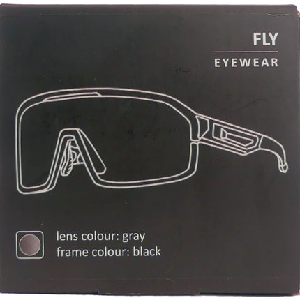 Fietsbril Kross Fly UV400 meekleurende lenzen - zwart frame