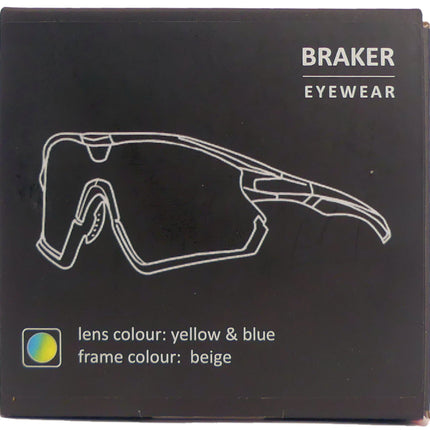 Fietsbril Kross Braker UV400 verwisselbare lenzen - beige frame