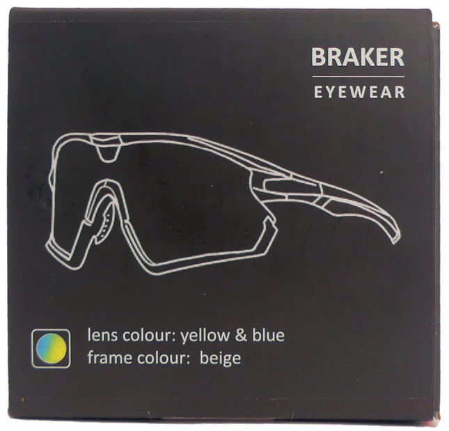 Fietsbril Kross Braker UV400 verwisselbare lenzen - beige frame