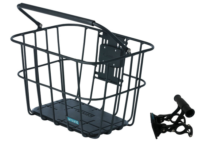 Fietsmand Around ACE VR afneembaar incl. stuurbochthouder - zwart