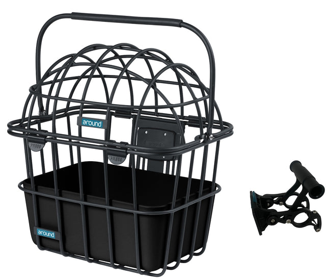 Dierenfietsmand Around Luna afneembaar incl. ACE stuurbochthouder - mat zwart