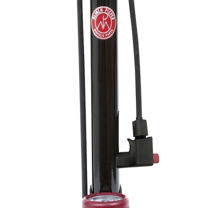 Fietspomp Around Retro Pressure met universele pompkop en nanometer - 165 PSI/ 11 Bar - zwart