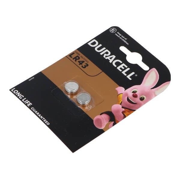 pile Duracell 1,5V LR43 bouton 2 pièces