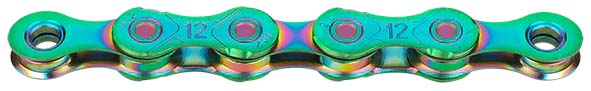 Ketting KMC X12 Waxed 126 schakels - aurora green