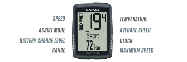 Fietscomputer Sigma EOX View 700 - zwart
