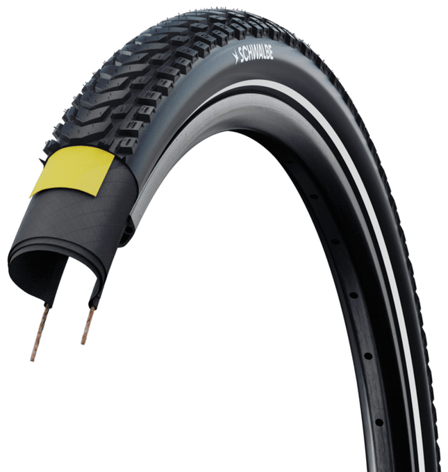 Buitenband Schwalbe Marathon Mondial Pro Evo V-Guard 28 x 2.00"/50-622 - zwart met reflectie