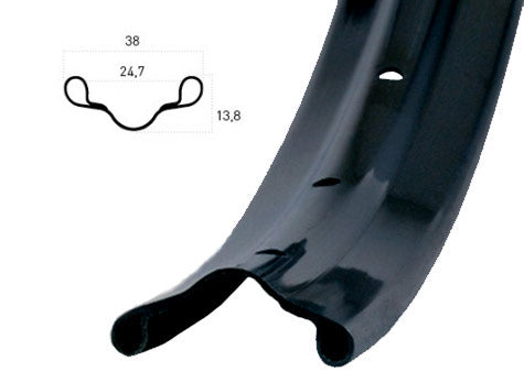 Velg Ryde Westwood V38 622 x 24C aluminium 36 gaats 14G - zwart - afbeelding 2