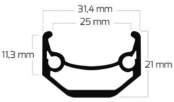 Velg Ryde Andra 40 27.5" 650B / 584 x 25C aluminium 36 gaats 14G - zwart geslepen