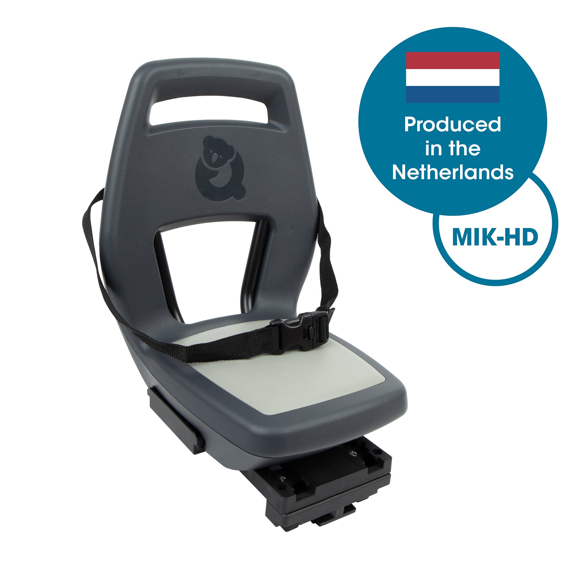 Kinderzitje achter Qibbel Junior 6+  -  MIK HD - met voetsteun en beschermplaat - Midnight Black