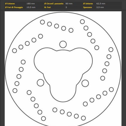 Derbi rear brake disc 180mm Senda, Senda X-Treme