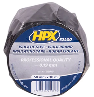 PVC isolatietape HPX 50 mm x 10 meter - zwart - afbeelding 2