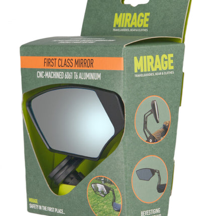 Spiegel Mirage links First Class dimmend glas - bar-end bevestiging - zwart