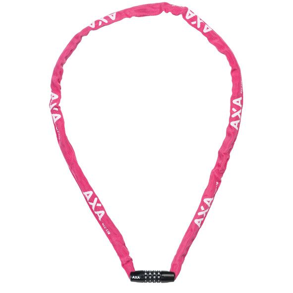Kettingslot Axa Rigid RCC code 120x3,5 met polyester hoes - roze