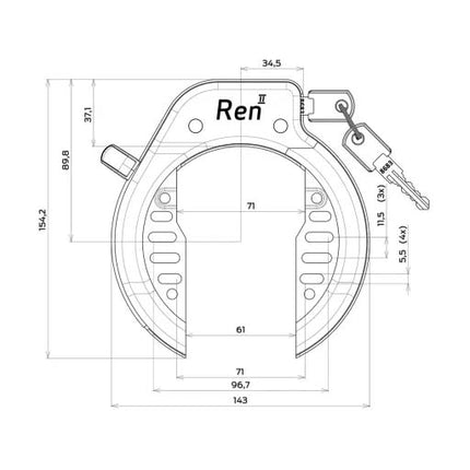 Ringslot Axa Ren 2 - zwart - afbeelding 5