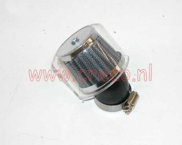 powerfilter 45 graden universeel diameter 28-35mm pvc transparant met kap