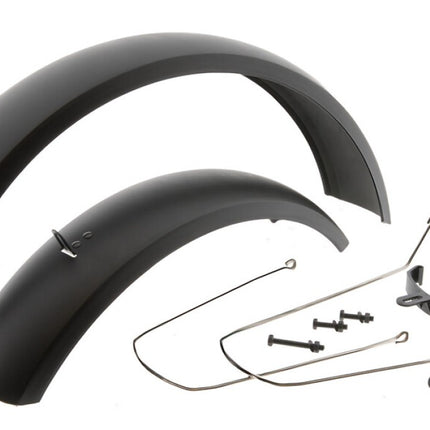 Spatbord set Mirage 20 Fatbike incl. bevestiging - zwart