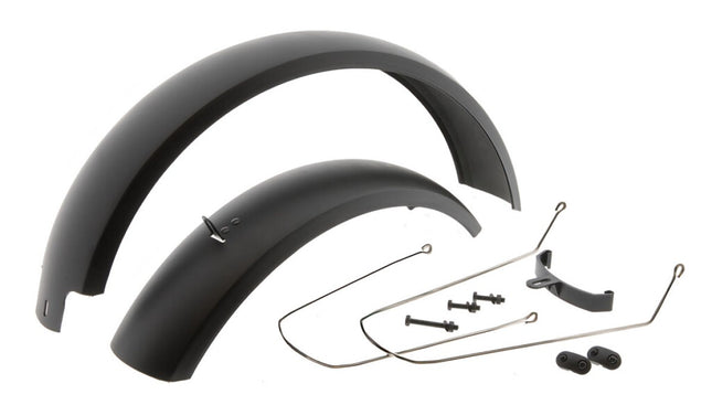 Spatbord set Mirage 20 Fatbike incl. bevestiging - zwart