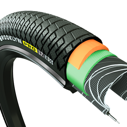 Buitenband CST Brooklyn Pro Cargo 26 x 2.15 / 55-559 - zwart met reflectie