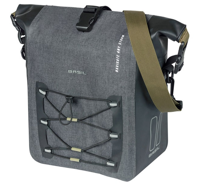 Enkele tas Basil Navigator Storm M MIK 12-15L 14 x 25 x 36 cm  - zwart