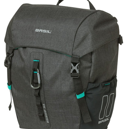 Enkele tas Basil Discovery 365D M MIK 9L 12 x 25 x 33 cm - zwart