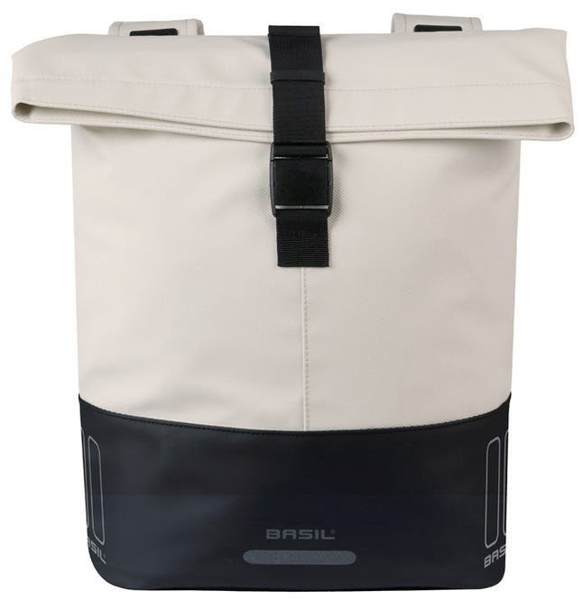 Dubbele fietstas Basil Cove 28-32L 14 x 29 x 36 cm - wit/zwart - afbeelding 2