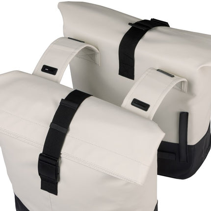 Dubbele fietstas Basil Cove 28-32L 14 x 29 x 36 cm - wit/zwart - afbeelding 3