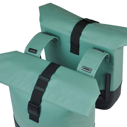 Dubbele fietstas Basil Cove 28-32L 14 x 29 x 36 cm - groen/zwart - afbeelding 3